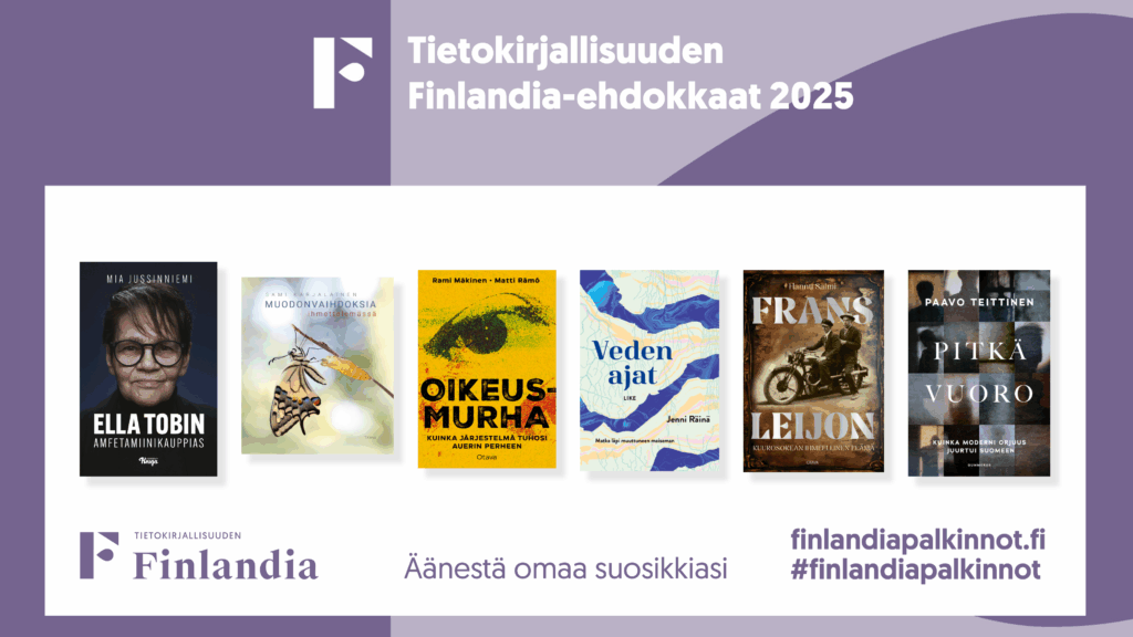 Vuoden 2025 tietokirjallisuuden Finlandia-ehdokkaat